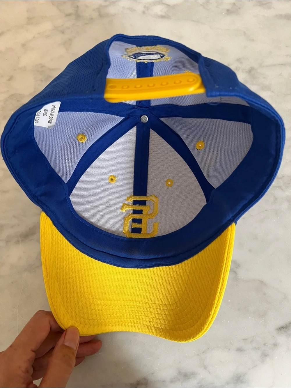SF Giants GS Warriors Collab Blue & Yellow Baseball Cap w Embroidered Logo